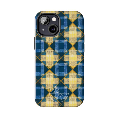 Blue and Gold Tough Phone Cases