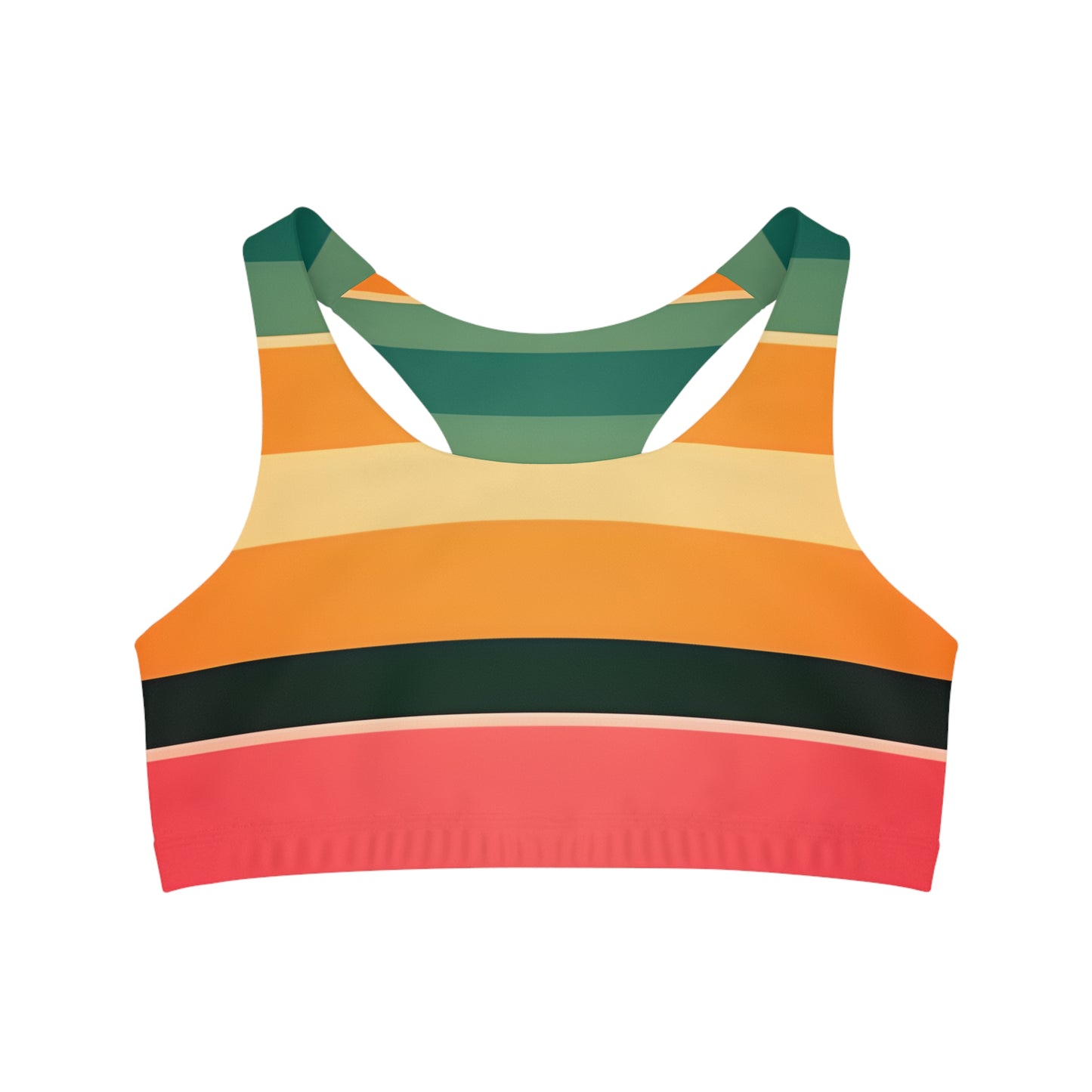 Vintage Stripes Seamless Sports Bra (AOP)