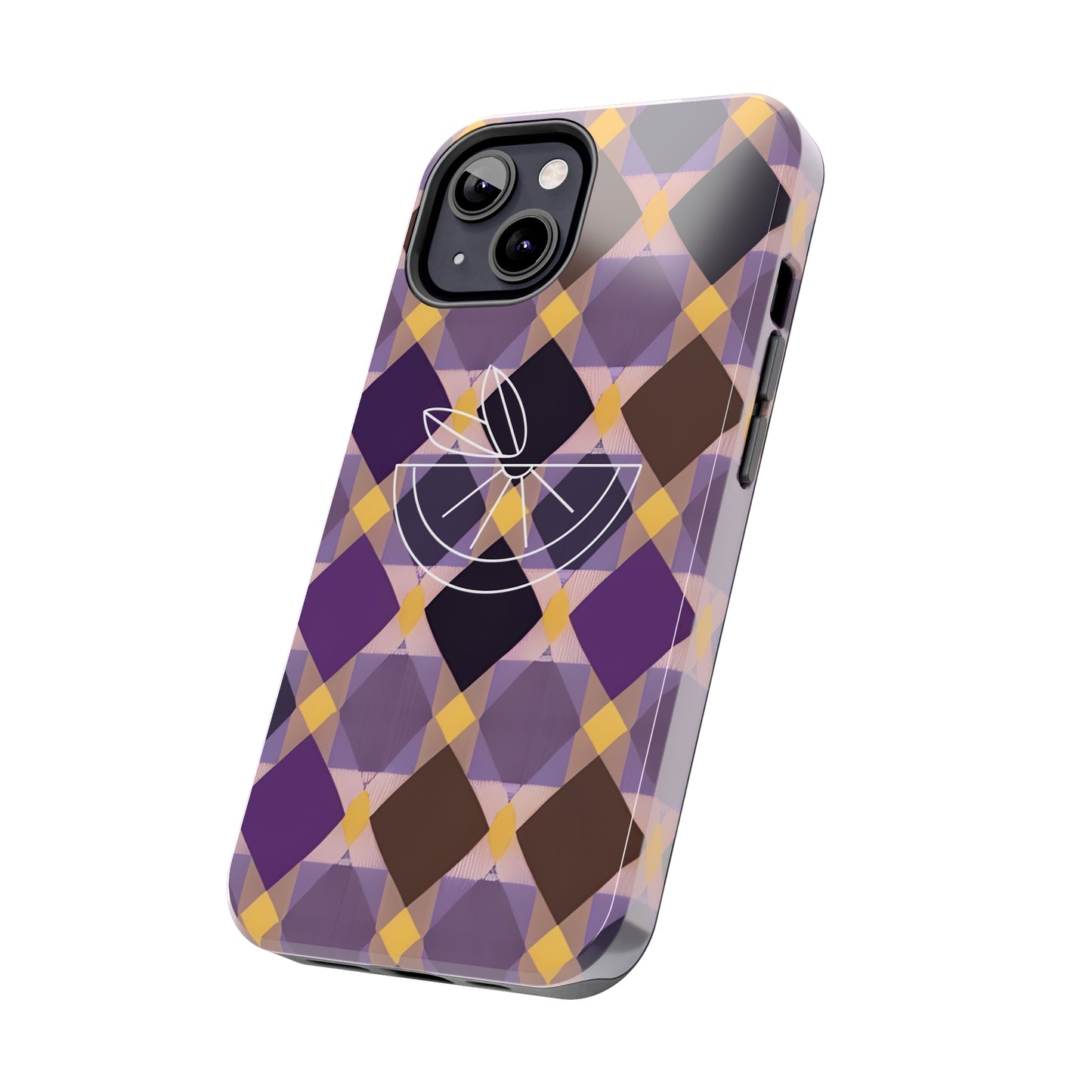 Purple Geo Plaid Tough Phone Cases