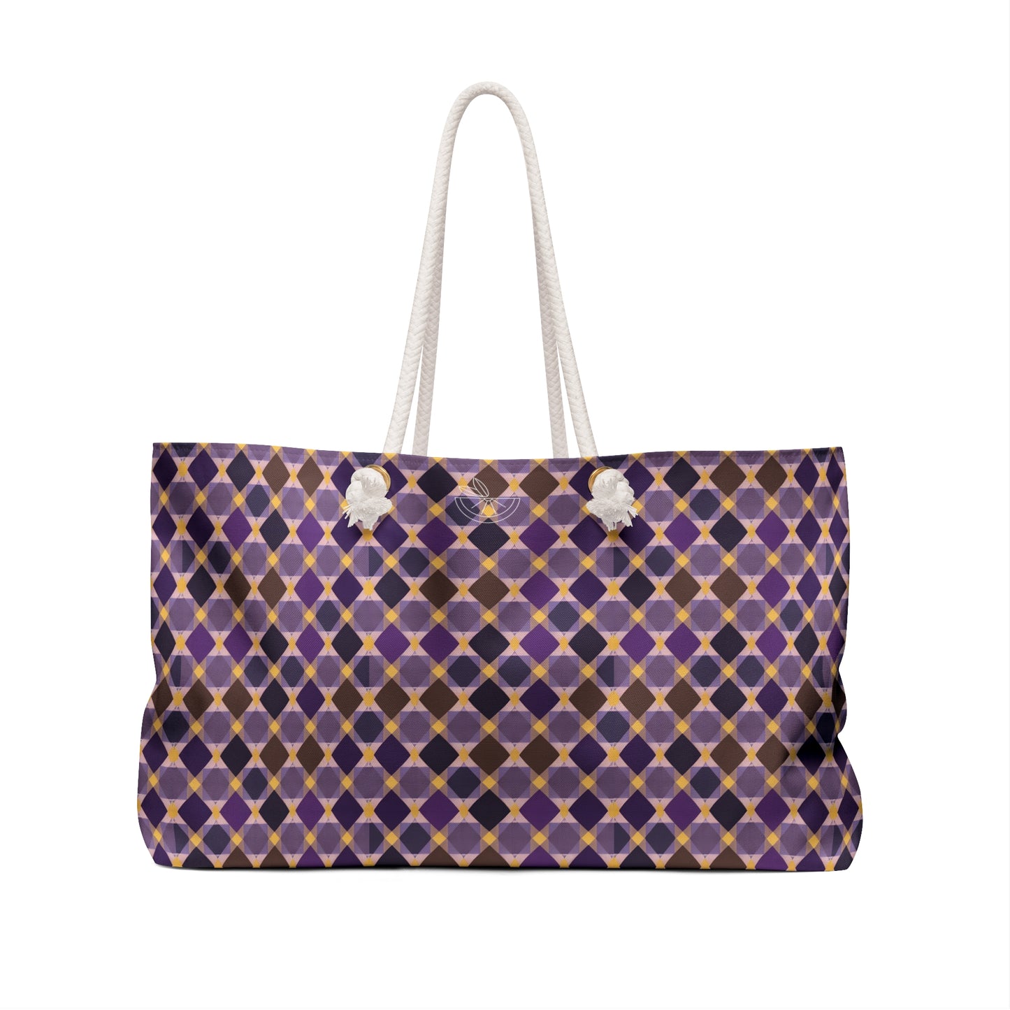 Purple Plaid Print Weekender Bag