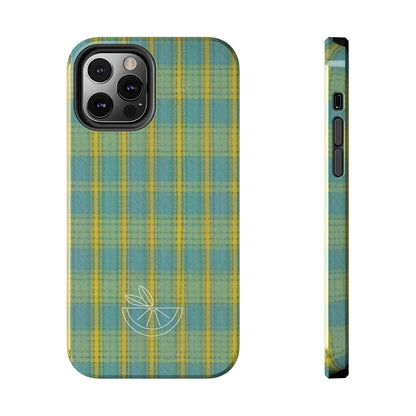 Green Blue Yellow Plaid Design Tough Phone Cases