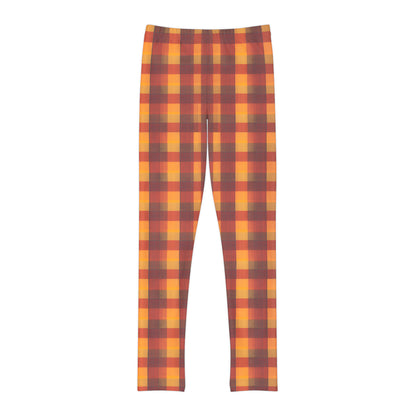 Vintage Fall Plaid Youth Full-Length Leggings (AOP)