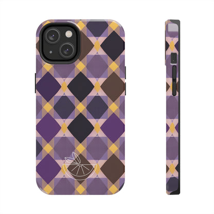 Purple Geo Plaid Tough Phone Cases