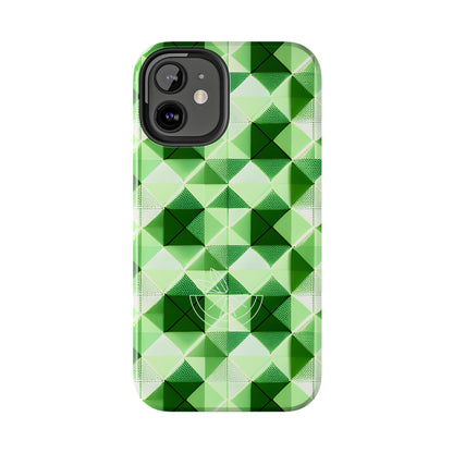 Go Green and White! Geo Print Tough Phone Cases