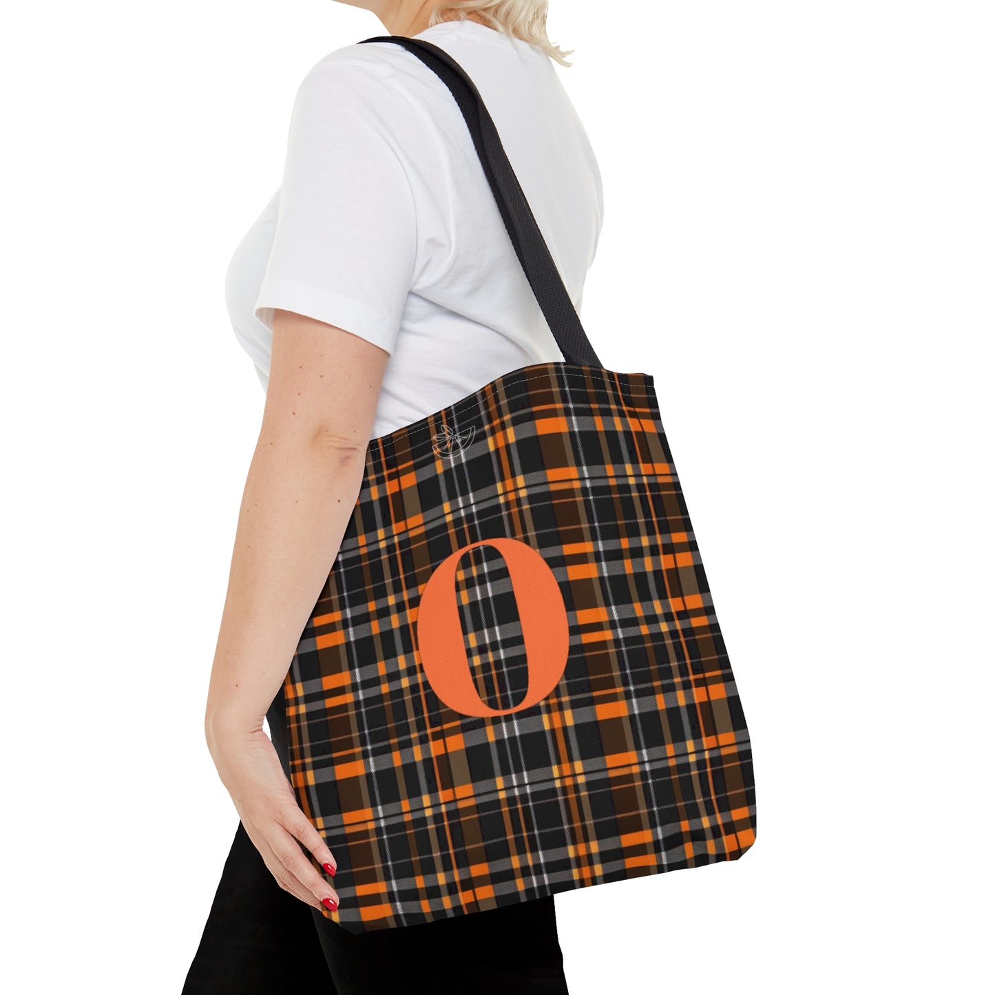 Orioles Fan Black and Orange Plaid Tote Bag (AOP)