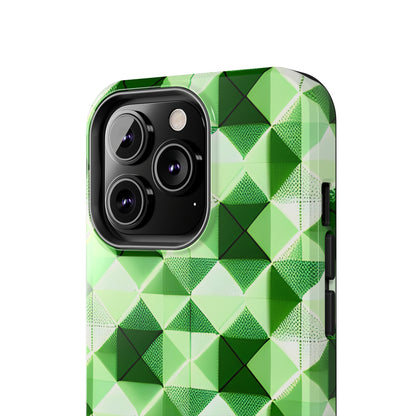 Go Green and White! Geo Print Tough Phone Cases