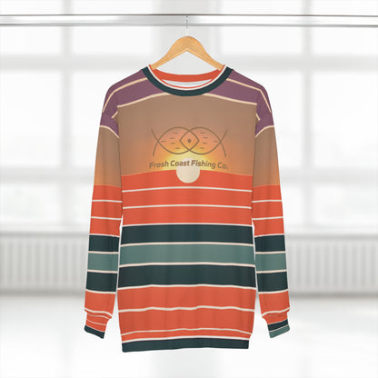 Fresh Coast Fishing Co. Sunset Stripes Unisex Sweatshirt (AOP)