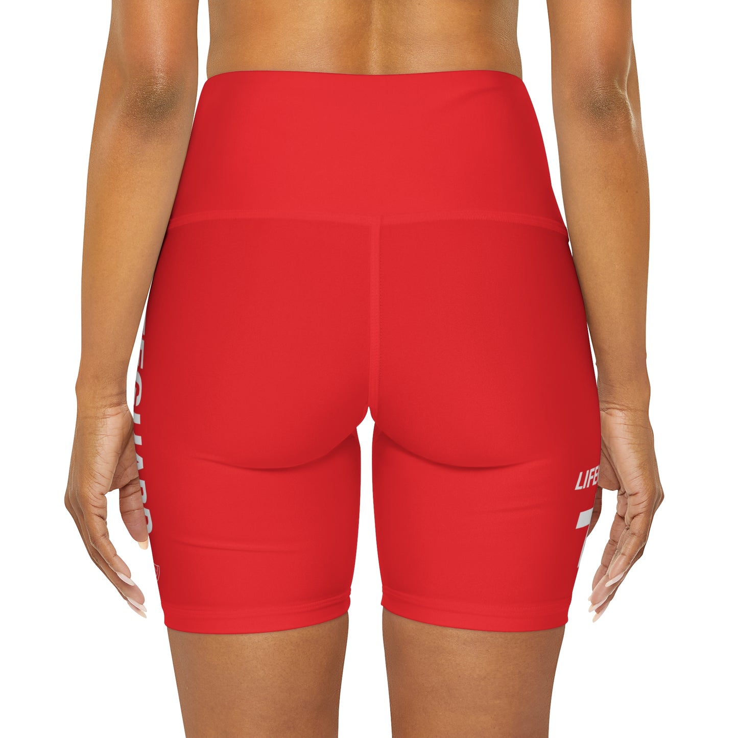 HLC LifeguardHigh Waisted Yoga Shorts (AOP)