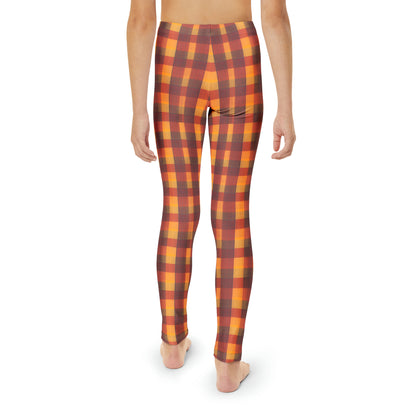 Vintage Fall Plaid Youth Full-Length Leggings (AOP)