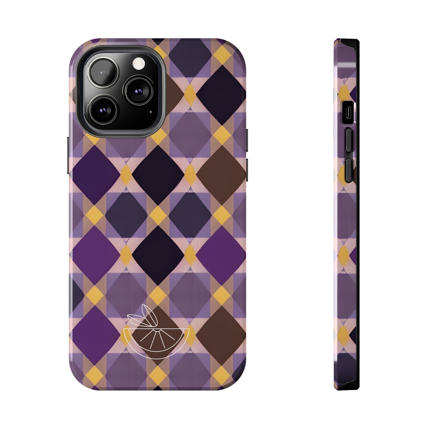 Purple Geo Plaid Tough Phone Cases