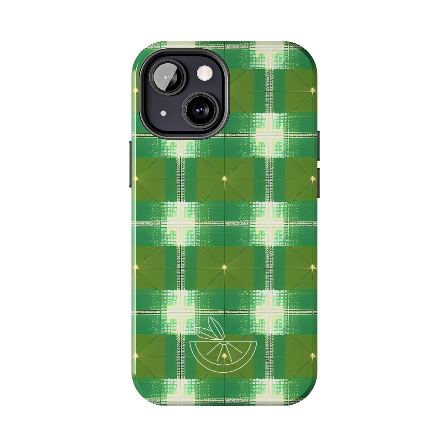 Green and White Print Tough Phone Cases