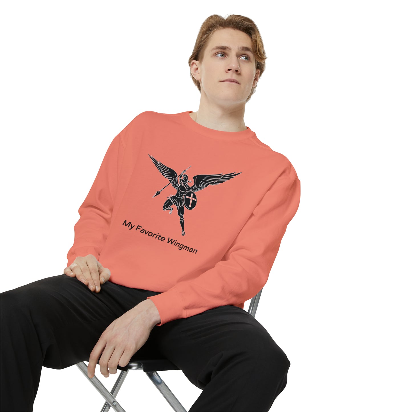 Archangel Saint Michael Unisex Garment-Dyed Sweatshirt