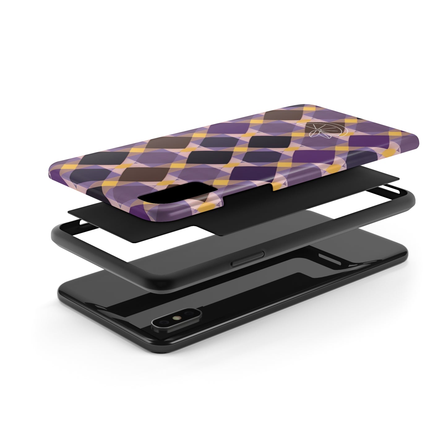 Purple Geo Plaid Tough Phone Cases