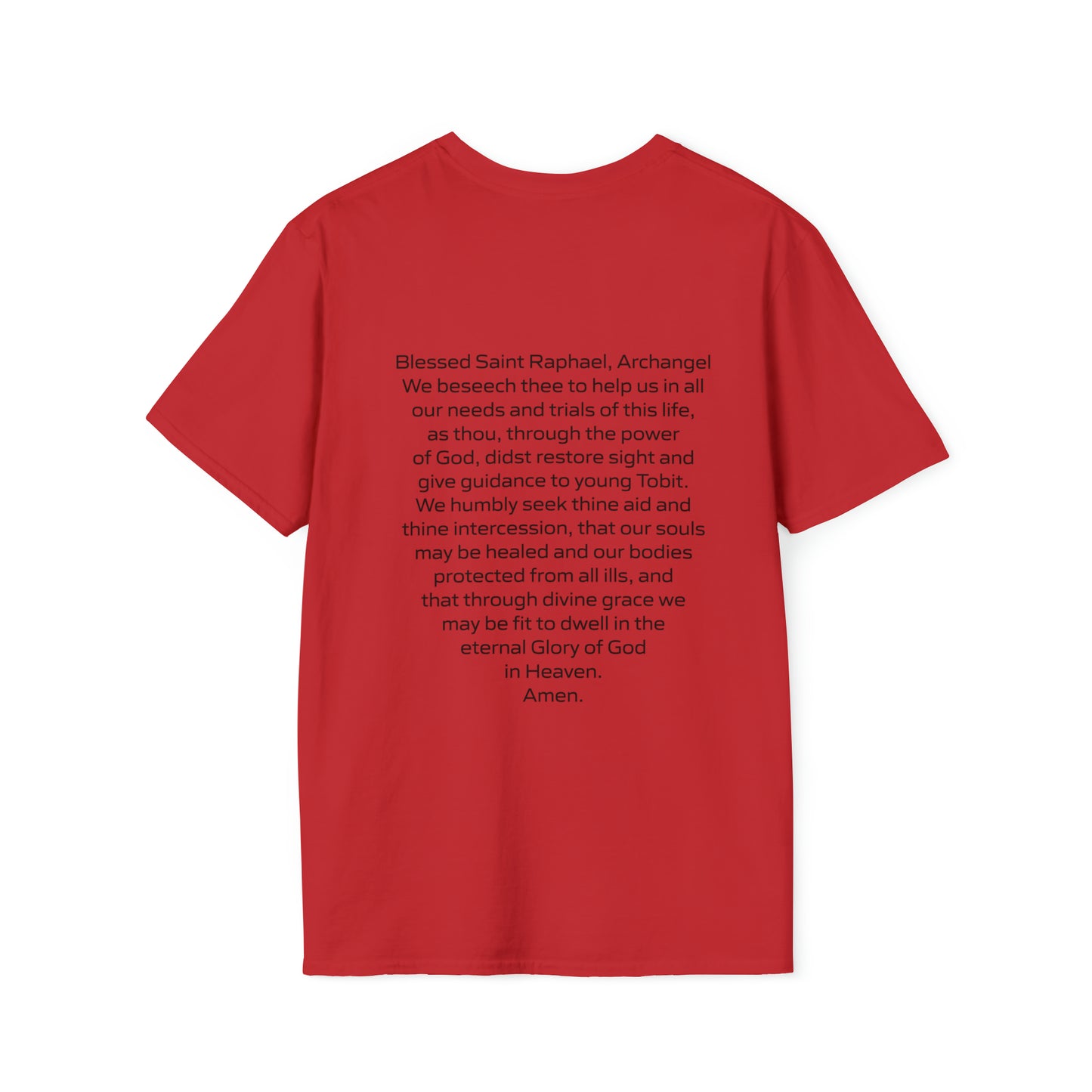 Archangel Saint Raphael w/ prayer Unisex Softstyle T-Shirt