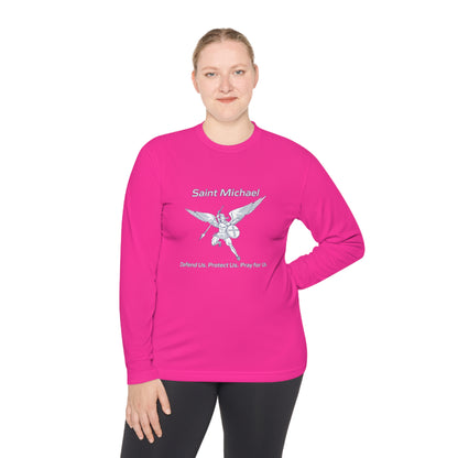 Archangel Saint Michael w/ prayer Unisex Lightweight Long Sleeve Tee