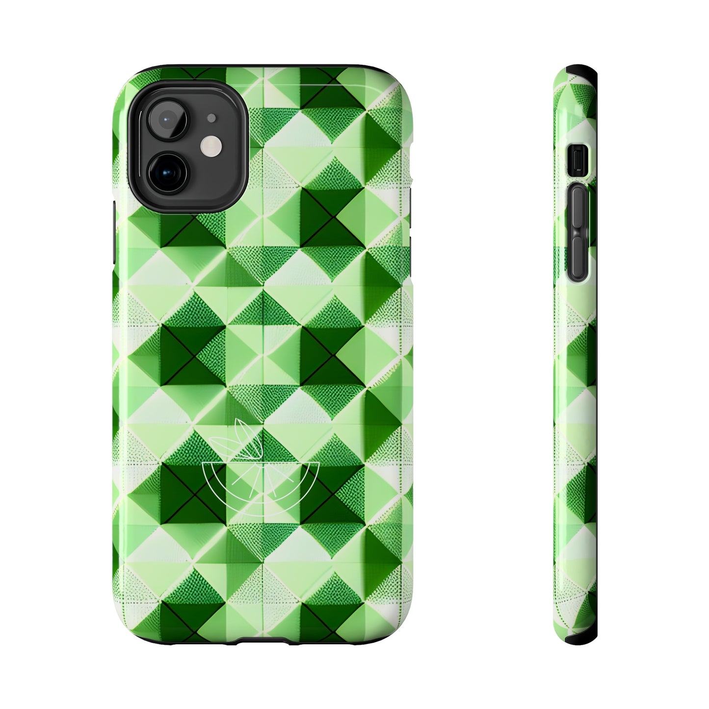 Go Green and White! Geo Print Tough Phone Cases