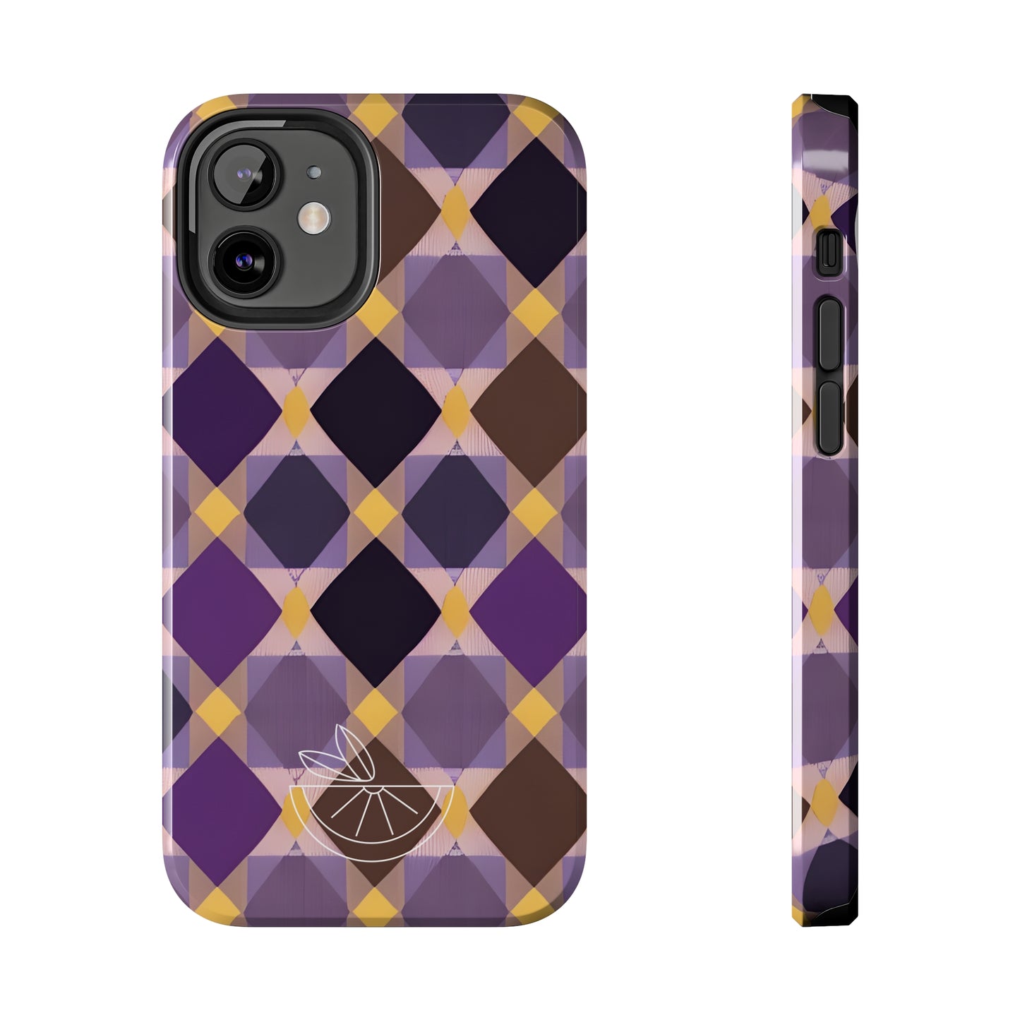 Purple Geo Plaid Tough Phone Cases