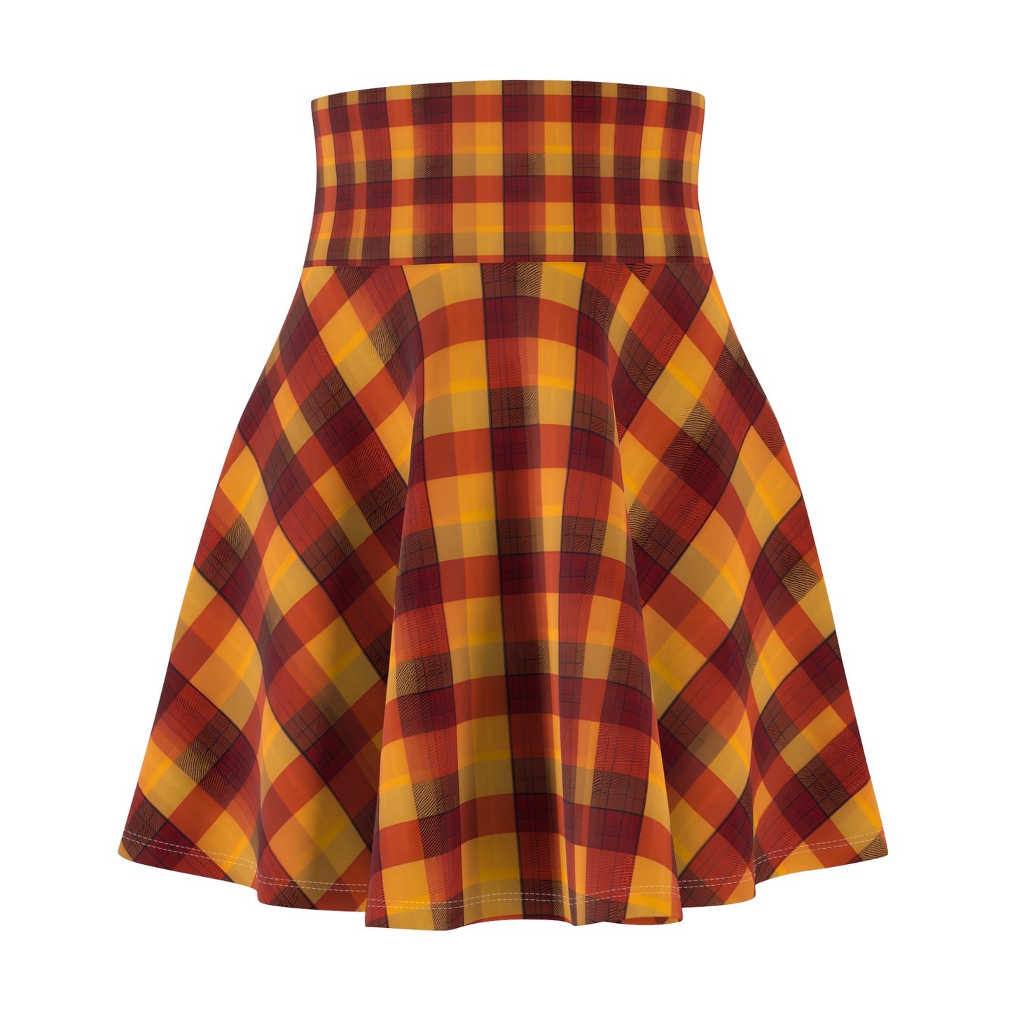 Vintage Fall Plaid Women's Skater Skirt (AOP)