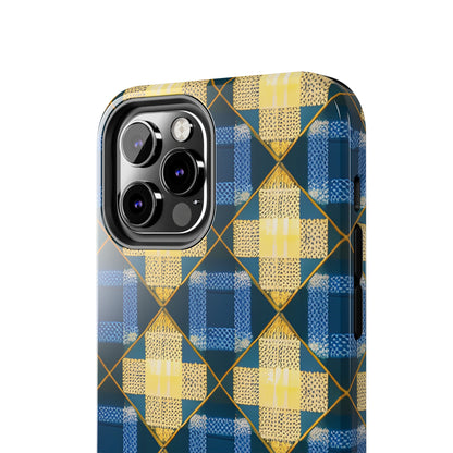 Blue and Gold Tough Phone Cases