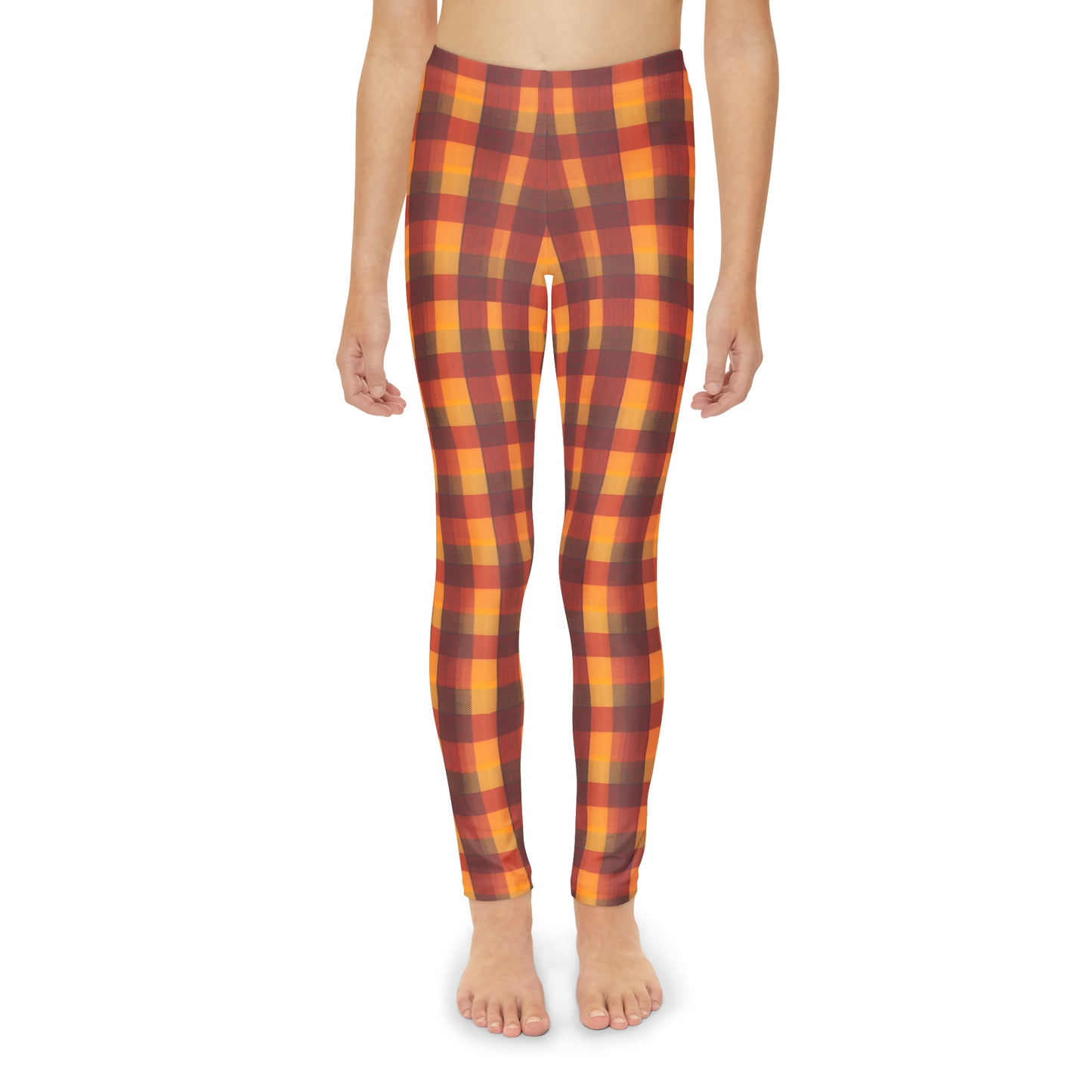 Vintage Fall Plaid Youth Full-Length Leggings (AOP)