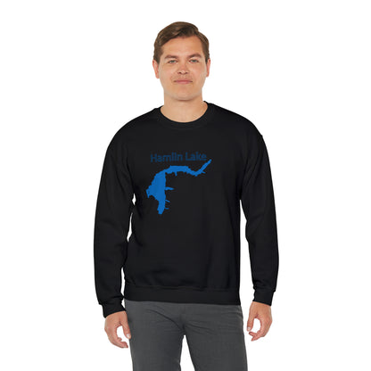 HLC Hamlin Lake Map Unisex Heavy Blend™ Crewneck Sweatshirt