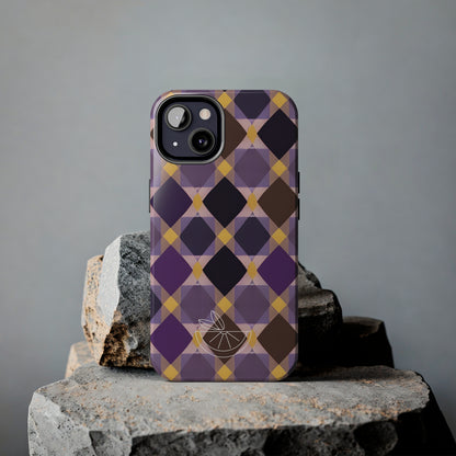 Purple Geo Plaid Tough Phone Cases