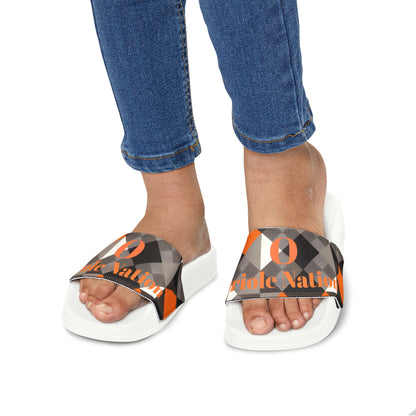 Orioles Fan Geo Print Youth PU Slide Sandals