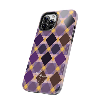 Purple Geo Plaid Tough Phone Cases