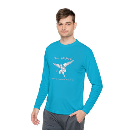 Archangel Saint Michael w/ prayer Unisex Lightweight Long Sleeve Tee