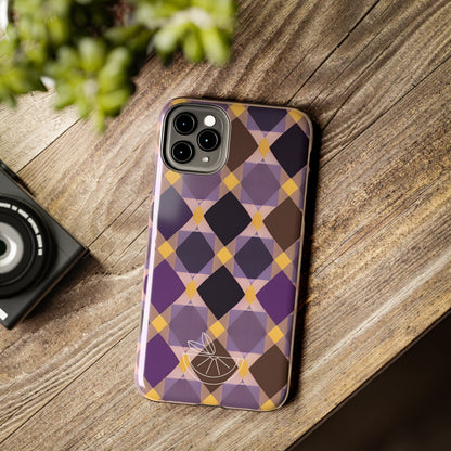 Purple Geo Plaid Tough Phone Cases