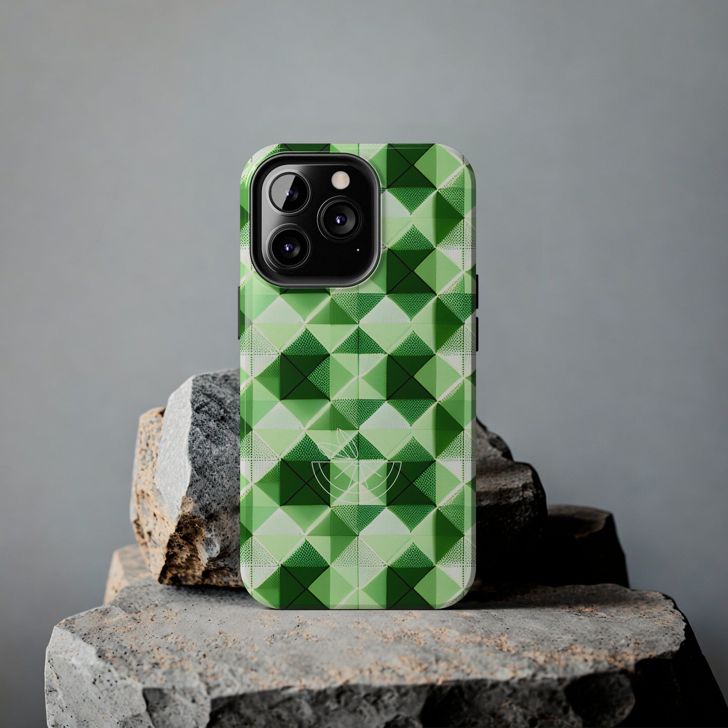 Go Green and White! Geo Print Tough Phone Cases