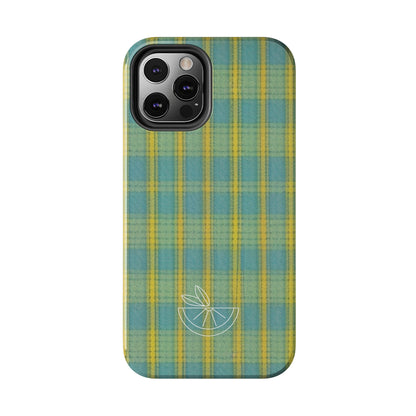 Green Blue Yellow Plaid Design Tough Phone Cases