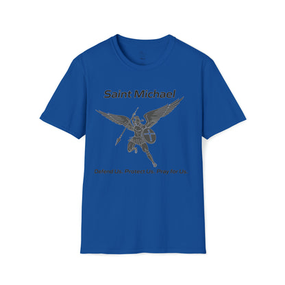 Archangel Saint Michael Art Design w/ prayer Unisex Softstyle T-Shirt