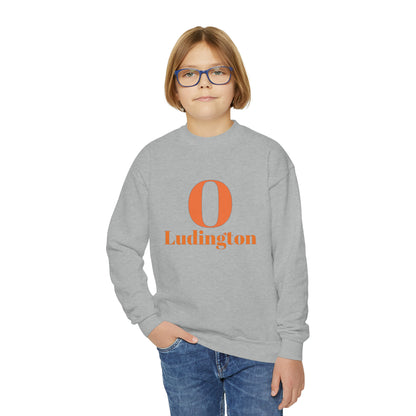 Ludington O with back Oriole Nation Youth Crewneck Sweatshirt