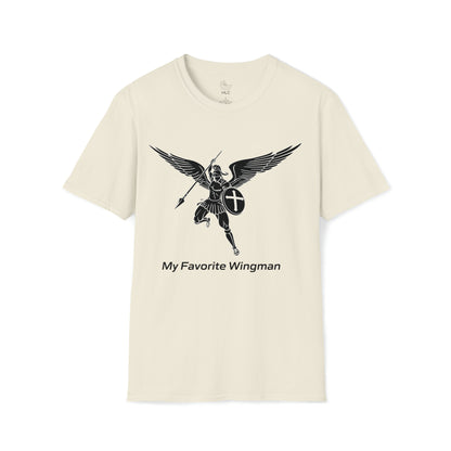 Archangel Favorite Wingman w/ prayer Unisex Softstyle T-Shirt