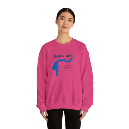 HLC Hamlin Lake Map Unisex Heavy Blend™ Crewneck Sweatshirt