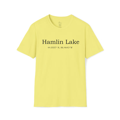 FCF Co. Hamlin Lake Coordinates Fishing Club Unisex Softstyle T-Shirt