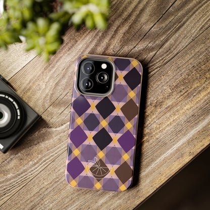 Purple Geo Plaid Tough Phone Cases