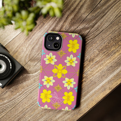 Vintage Yellow Flowers Tough Phone Cases