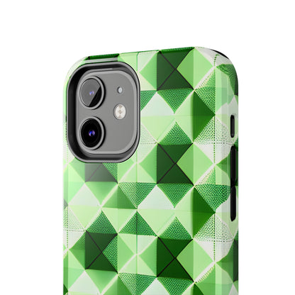 Go Green and White! Geo Print Tough Phone Cases