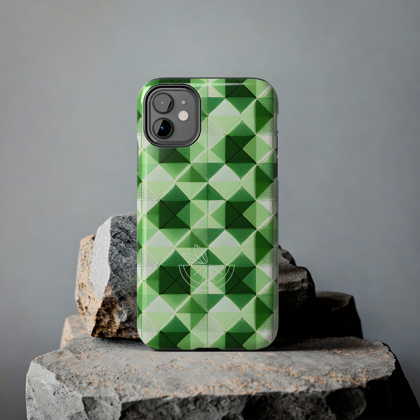 Go Green and White! Geo Print Tough Phone Cases