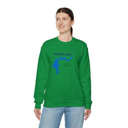 HLC Hamlin Lake Map Unisex Heavy Blend™ Crewneck Sweatshirt