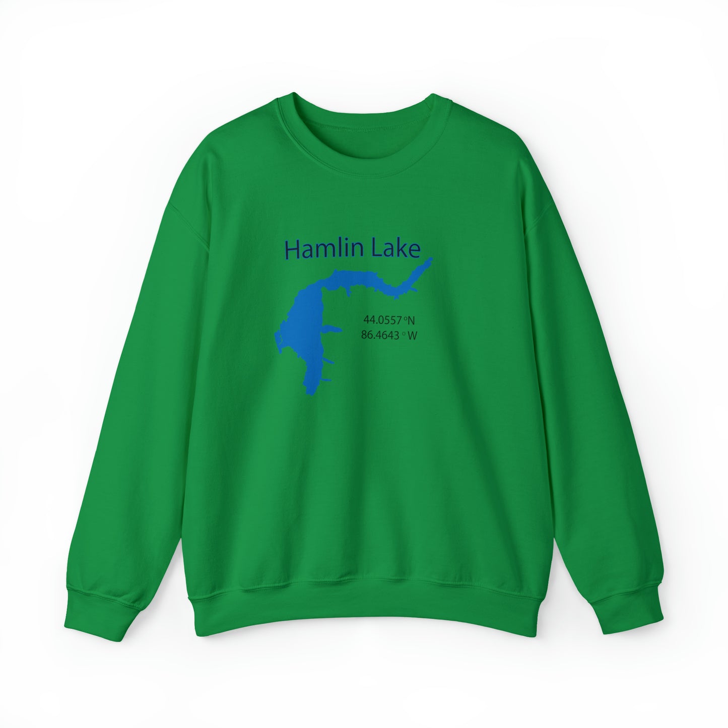 HLC Hamlin Lake Map Unisex Heavy Blend™ Crewneck Sweatshirt