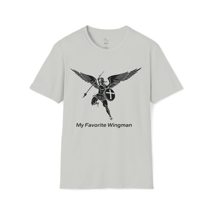 Archangel Favorite Wingman w/ prayer Unisex Softstyle T-Shirt