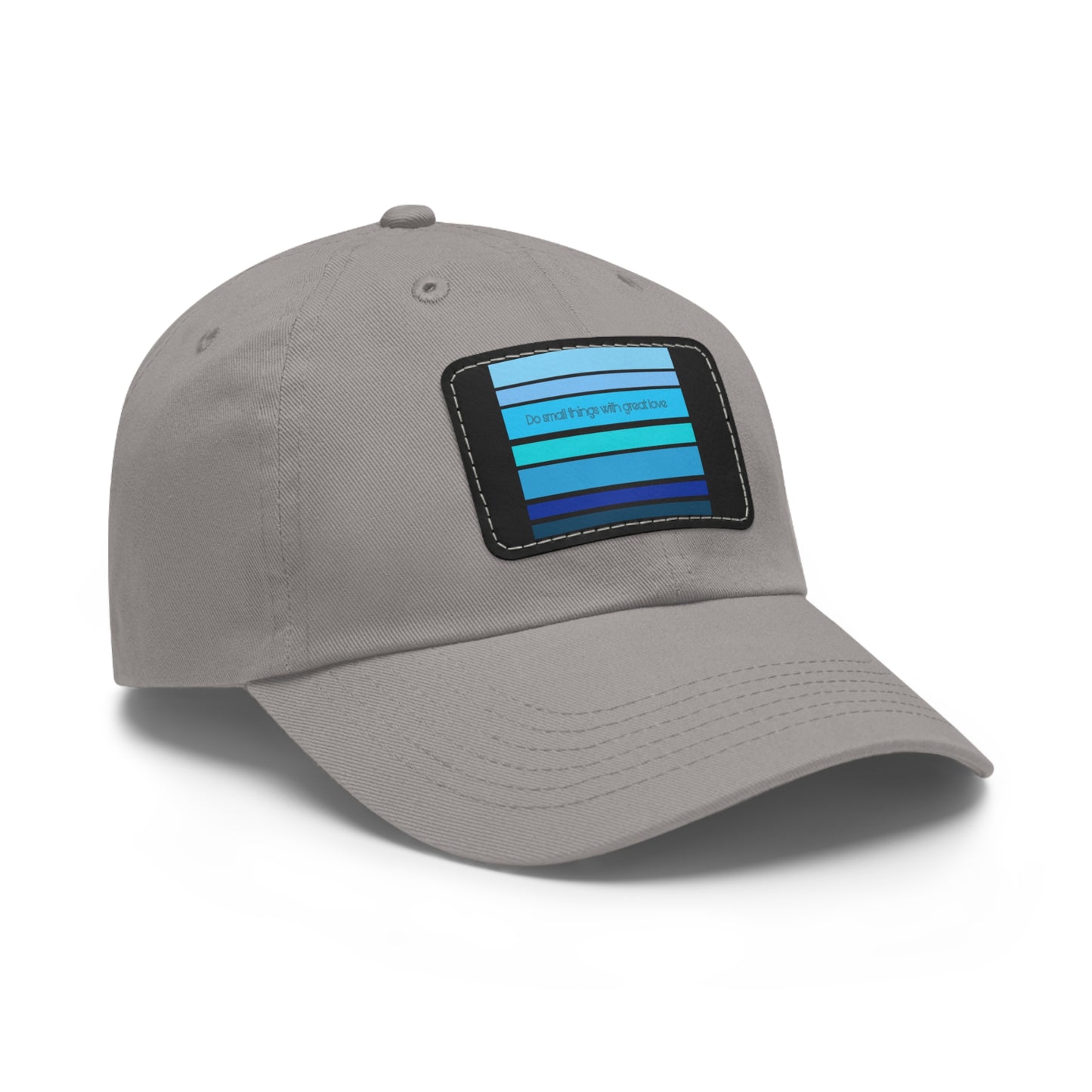 HLC Blue Stripes Dad Hat with Leather Patch (Rectangle)