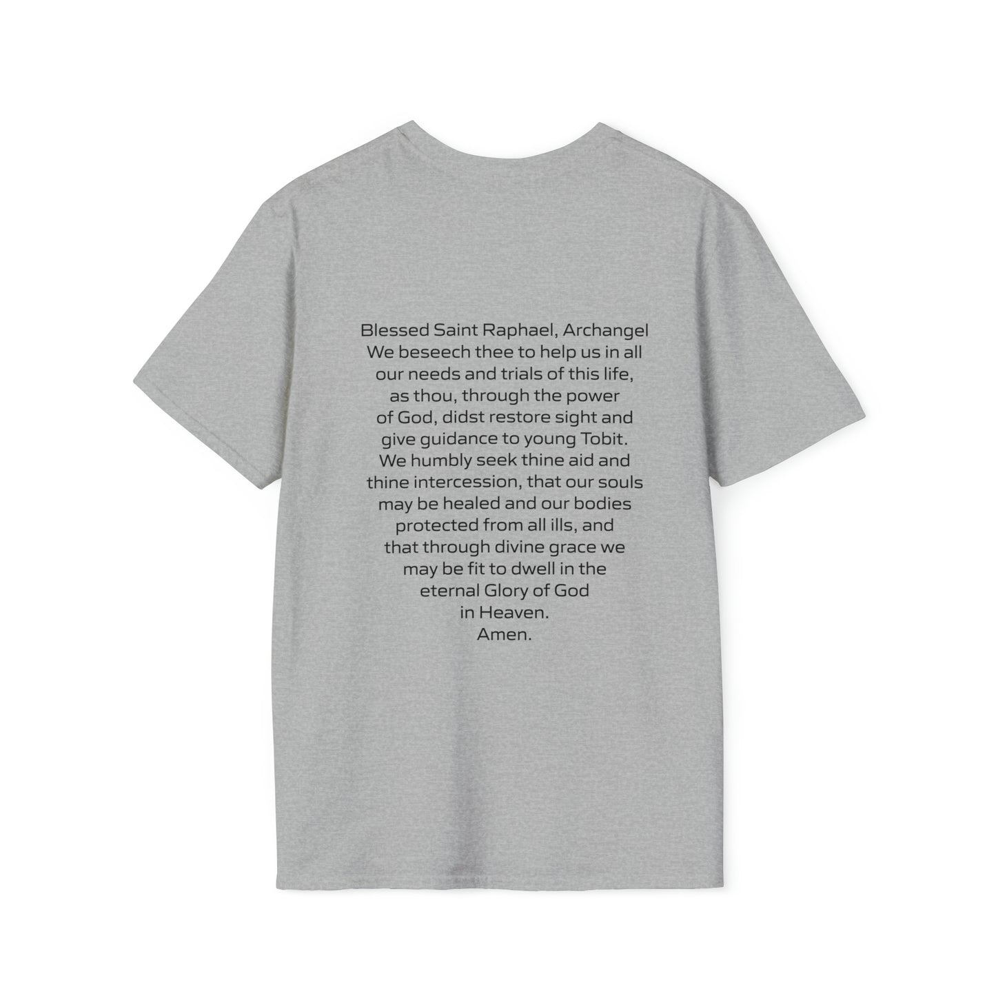 Archangel Saint Raphael w/ prayer Unisex Softstyle T-Shirt