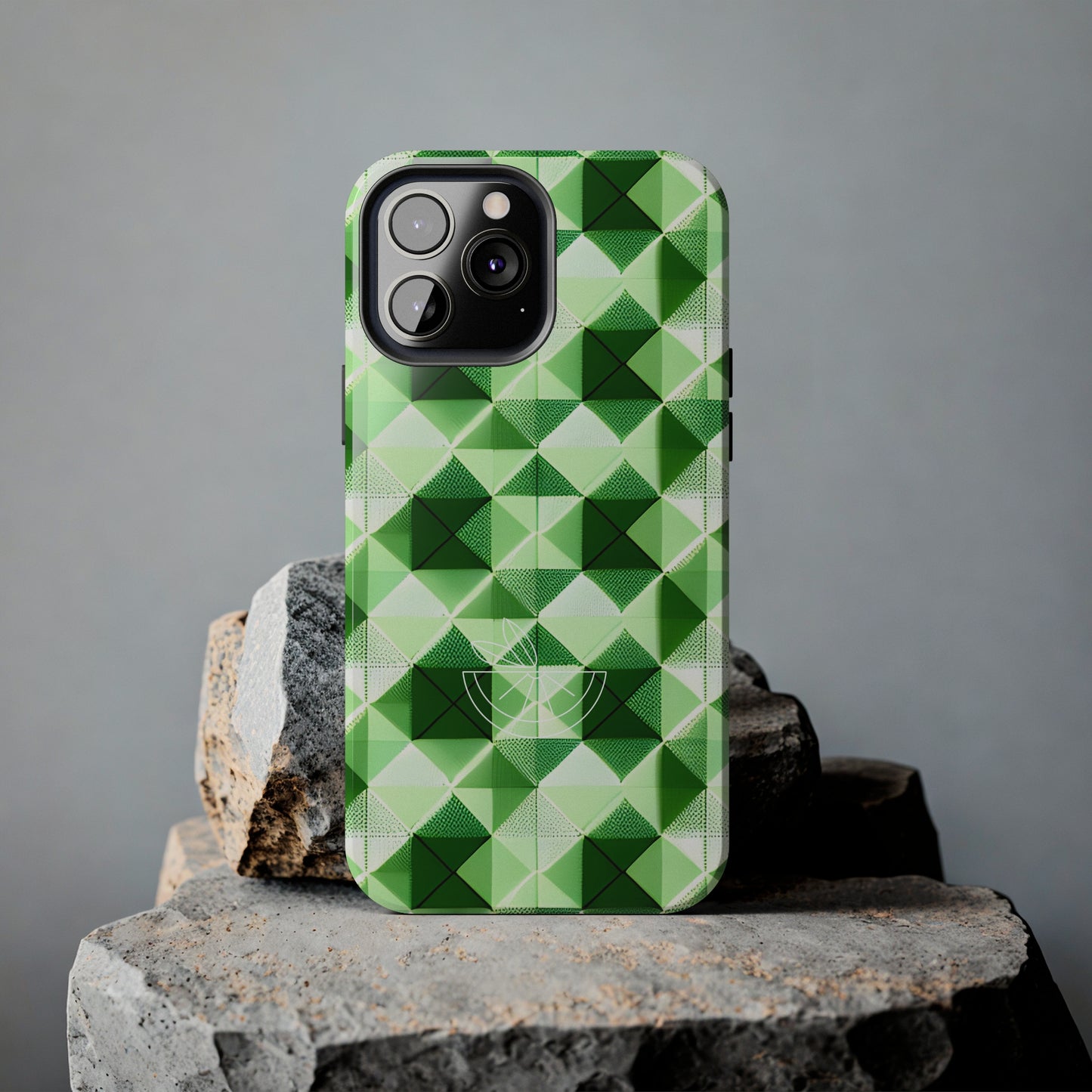 Go Green and White! Geo Print Tough Phone Cases