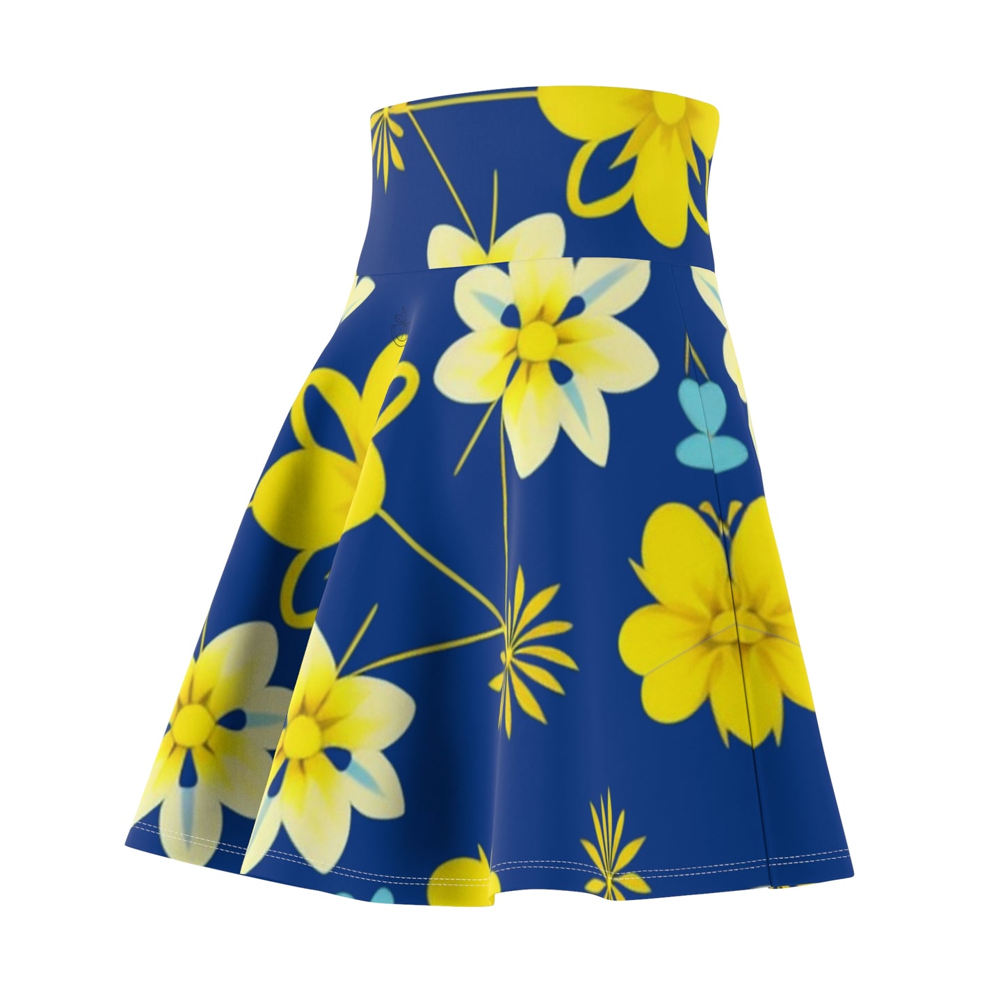 Vintage Yellow Flowers Women's Skater Skirt (AOP)