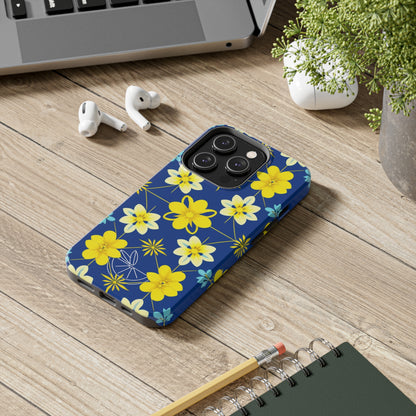 Vintage Yellow Flowers Tough Phone Cases