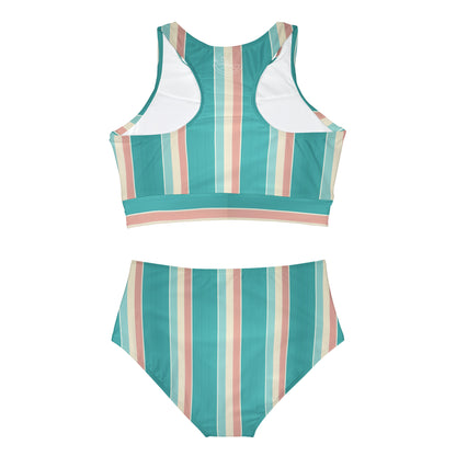 HLC Coastal Stripes Sporty Bikini Set (AOP)